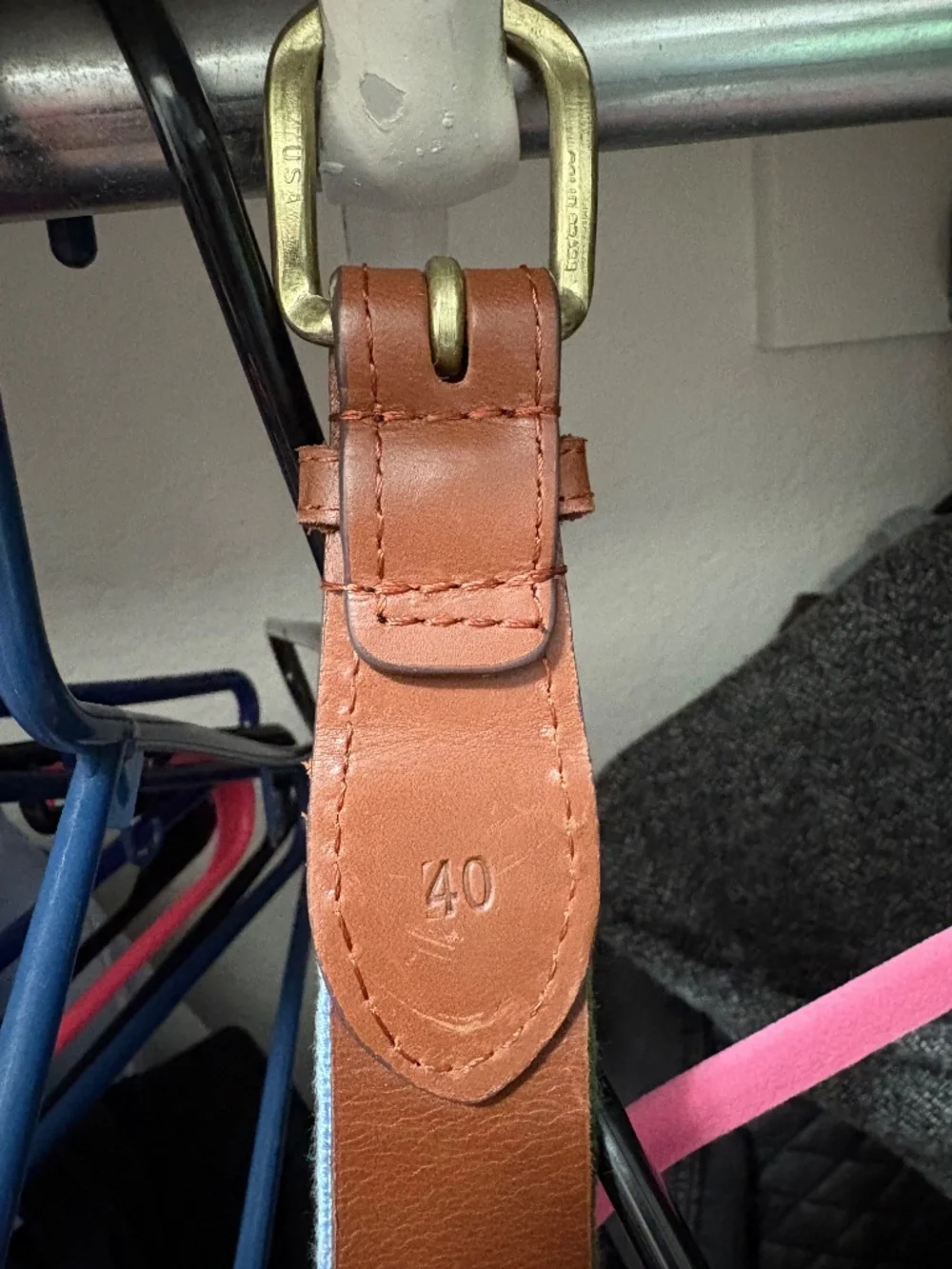 Hand stitched needle point belt
